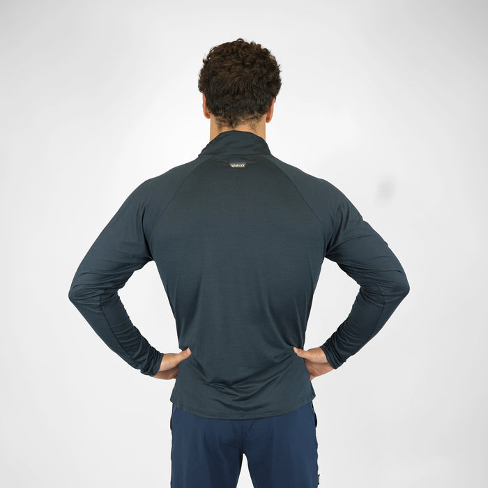 UV Ocean Tech Long Sleeve Zip Top - Charcoal