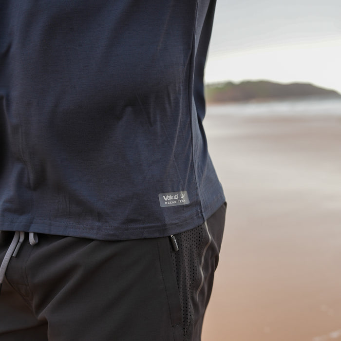 UV Ocean Tech Long Sleeve Zip Top - Charcoal