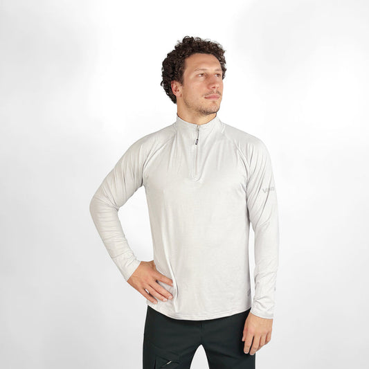 UV Ocean Tech Long Sleeve Zip Top - Silver